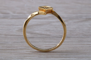 Cross Over Diamond set 18ct Yellow Gold Ring