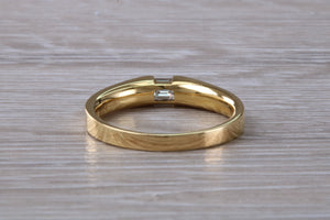 Emerald cut Diamond set 18ct Yellow Gold Ring