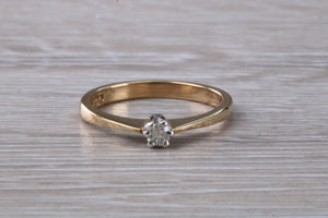 Dainty Natural Diamond set Yellow Gold Ring