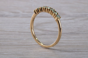 7 stone Alexandrite eternity ring, 9ct yellow gold, suitable for all age groups