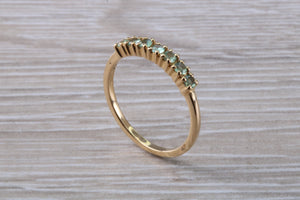 7 stone Alexandrite eternity ring, 9ct yellow gold, suitable for all age groups