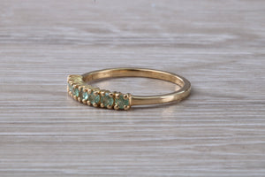 7 stone Alexandrite eternity ring, 9ct yellow gold, suitable for all age groups