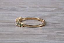 Load image into Gallery viewer, 7 stone Alexandrite eternity ring, 9ct yellow gold, suitable for all age groups