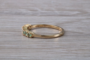 7 stone Alexandrite eternity ring, 9ct yellow gold, suitable for all age groups