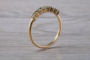 7 stone Alexandrite eternity ring, 9ct yellow gold, suitable for all age groups