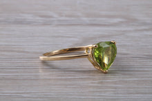 Load image into Gallery viewer, Heart Shape Peridot set Yellow Gold Ring