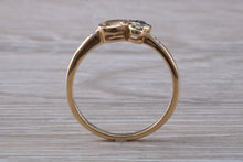 Load image into Gallery viewer, Multi gemstone set ring, 9ct yellow gold and set with bluse sapphire, green sapphire and yellow sapphireand diamonds