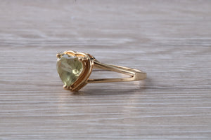 Heart Shape Peridot set Yellow Gold Ring