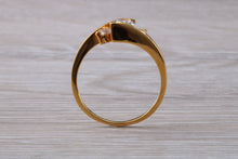 Load image into Gallery viewer, 9ct yellow gold trillogy twist shank ring, very sparkly real diamond look for a fraction of the cost