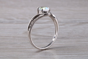 Rainbow Topaz and Diamond set 9ct White Gold Ring