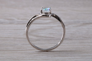 Rainbow Topaz and Diamond set 9ct White Gold Ring
