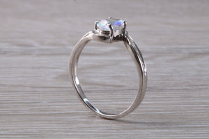 Rainbow Topaz and Diamond set 9ct White Gold Ring