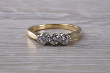 Load image into Gallery viewer, Traditional Half carat Diamond Trilogy set Two Tone Gold Ring