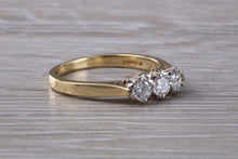 Load image into Gallery viewer, Traditional Half carat Diamond Trilogy set Two Tone Gold Ring