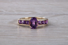 Load image into Gallery viewer, Dressy Two carats Amethyst set Yellow Gold Ring
