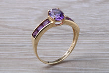 Load image into Gallery viewer, Dressy Two carats Amethyst set Yellow Gold Ring