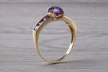 Load image into Gallery viewer, Dressy Two carats Amethyst set Yellow Gold Ring