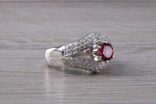 Load image into Gallery viewer, Very Dressy Pink Tourmaline and Diamond Encrusted Ring