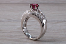 Load image into Gallery viewer, Very Dressy Pink Tourmaline and Diamond Encrusted Ring