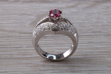 Load image into Gallery viewer, Very Dressy Pink Tourmaline and Diamond Encrusted Ring