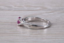 Load image into Gallery viewer, One carat Pink Sapphire and Diamond set White Gold Ring