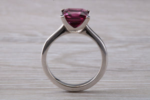 2.74 carat Square cut Pink Tourmaline set 18ct Gold Ring
