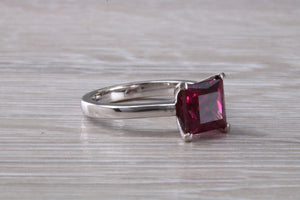 2.74 carat Square cut Pink Tourmaline set 18ct Gold Ring