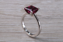 Load image into Gallery viewer, 2.74 carat Square cut Pink Tourmaline set 18ct Gold Ring