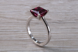 2.74 carat Square cut Pink Tourmaline set 18ct Gold Ring