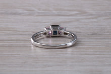 Load image into Gallery viewer, Unusual Combination of Blue and Pink Sapphire Trilogy Ring