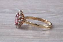 Load image into Gallery viewer, Pink Topaz and Diamond cluster ring. 9ct white and yellow gold. Engagement ring. Promise ring.Perfect birthday or anniversary Gift