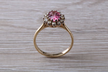 Load image into Gallery viewer, Pink Topaz and Diamond cluster ring. 9ct white and yellow gold. Engagement ring. Promise ring.Perfect birthday or anniversary Gift