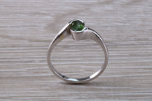 Load image into Gallery viewer, Oval cut Green Sapphire Crossover Ring