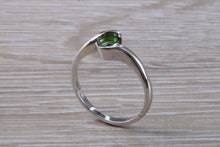 Load image into Gallery viewer, Oval cut Green Sapphire Crossover Ring