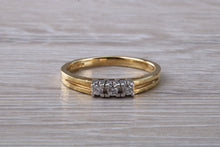 Load image into Gallery viewer, Petite Diamond Trilogy set Yellow and White Gold Ring