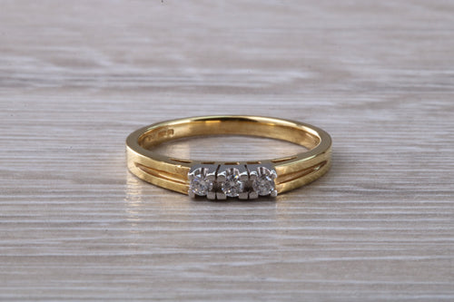 Petite Diamond Trilogy set Yellow and White Gold Ring