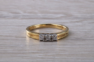 Petite Diamond Trilogy set Yellow and White Gold Ring