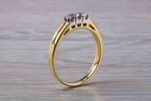 Load image into Gallery viewer, Petite Diamond Trilogy set Yellow and White Gold Ring