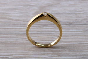 Simple and Minimalistic Diamond set 18ct Yellow Gold Ring