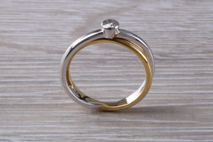 Wrap Over Two Tone 18ct Gold Diamond set Ring