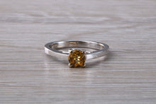 Load image into Gallery viewer, Half carat Yellow Sapphire set White Gold Solitaire