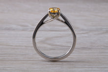 Load image into Gallery viewer, Half carat Yellow Sapphire set White Gold Solitaire