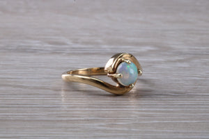 Opal set Yellow Gold Twist Shank Ring