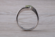 Load image into Gallery viewer, Half carat Peridot set 18ct White Gold Ring