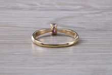 Load image into Gallery viewer, Simple and Dainty Amethyst set Yellow Gold Solitaire