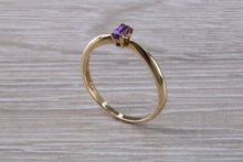 Load image into Gallery viewer, Simple and Dainty Amethyst set Yellow Gold Solitaire
