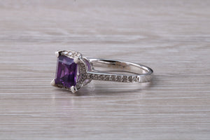 2.50ct Dressy Amethyst and Diamond set 18ct White Gold Ring