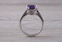 Load image into Gallery viewer, 2.50ct Dressy Amethyst and Diamond set 18ct White Gold Ring