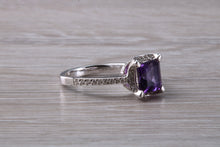 Load image into Gallery viewer, 2.50ct Dressy Amethyst and Diamond set 18ct White Gold Ring
