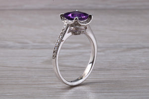 2.50ct Dressy Amethyst and Diamond set 18ct White Gold Ring